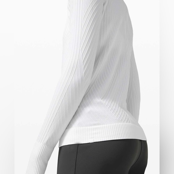Lululemon Rest Less Pullover Aerial Current White Size 10 Athletic Stretch Top - Picture 4 of 15